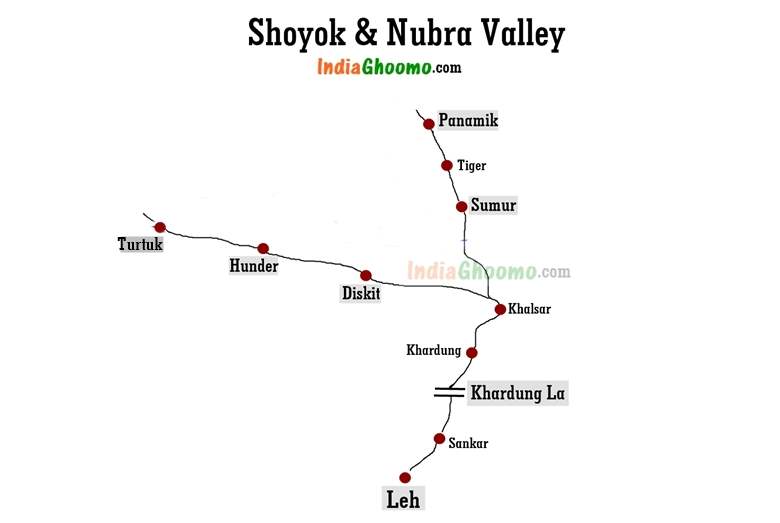 Nubra Valley Map